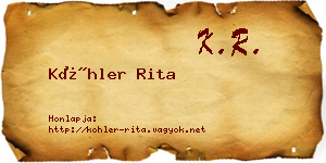 Köhler Rita névjegykártya